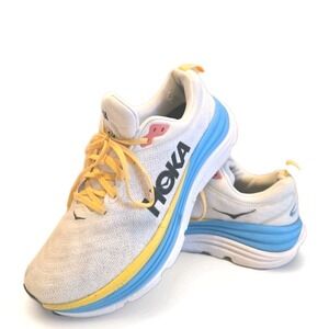 Womens Hoka Gaviota 5 Size 12 D White Blue‎ Yellow 1134270 BSW